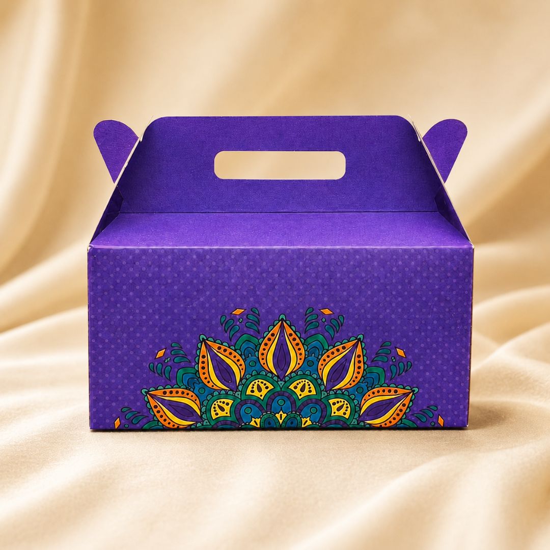 Pack of 8- Purple Mandala Festive Gift Box