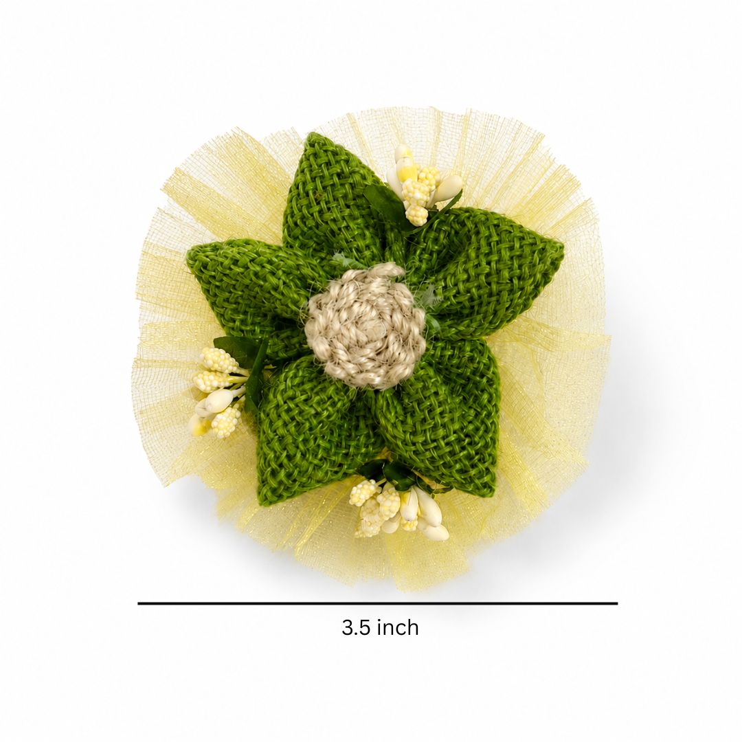 Set of 5 Green Jute Floral Net Decoration Accessories for Hamper Packing