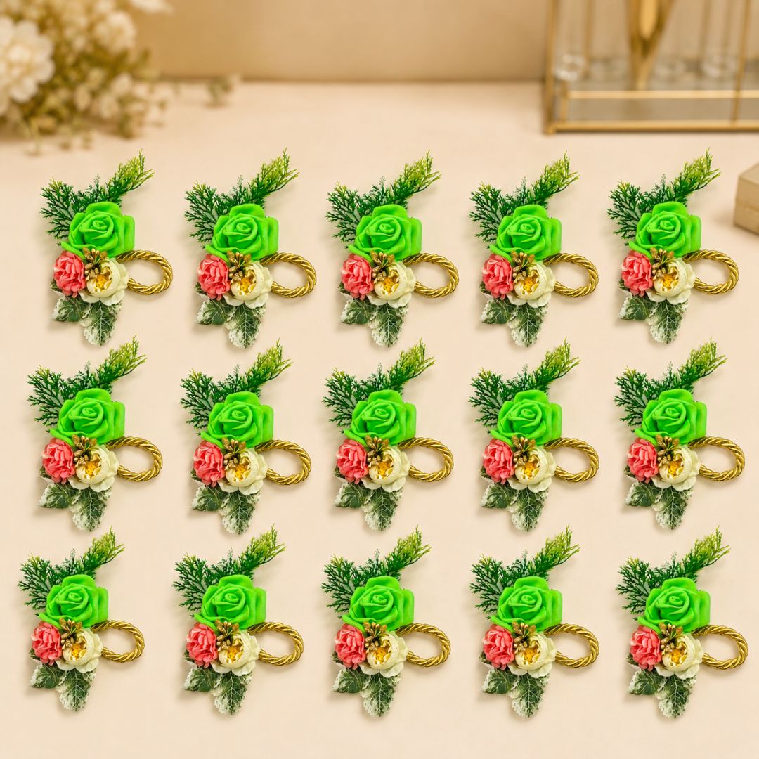 Green Rose Floral Decoration Accessory for Hamper Packing