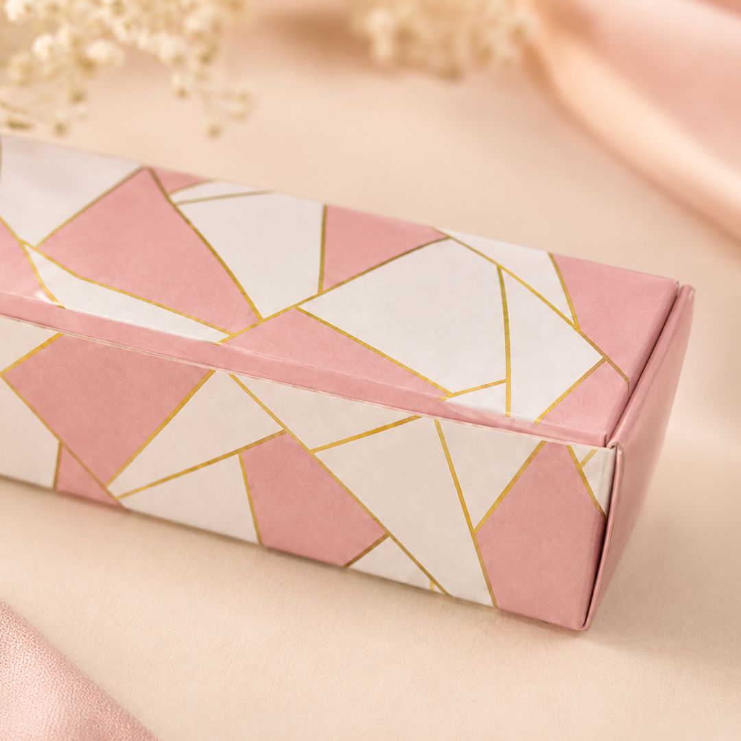 Pack of 8-Pink Geometric Slim Gift Box