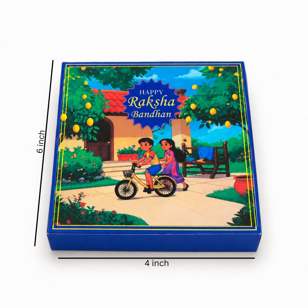 Blue Happy Raksha Bandhan Rakhi Gift Box Pack of 10
