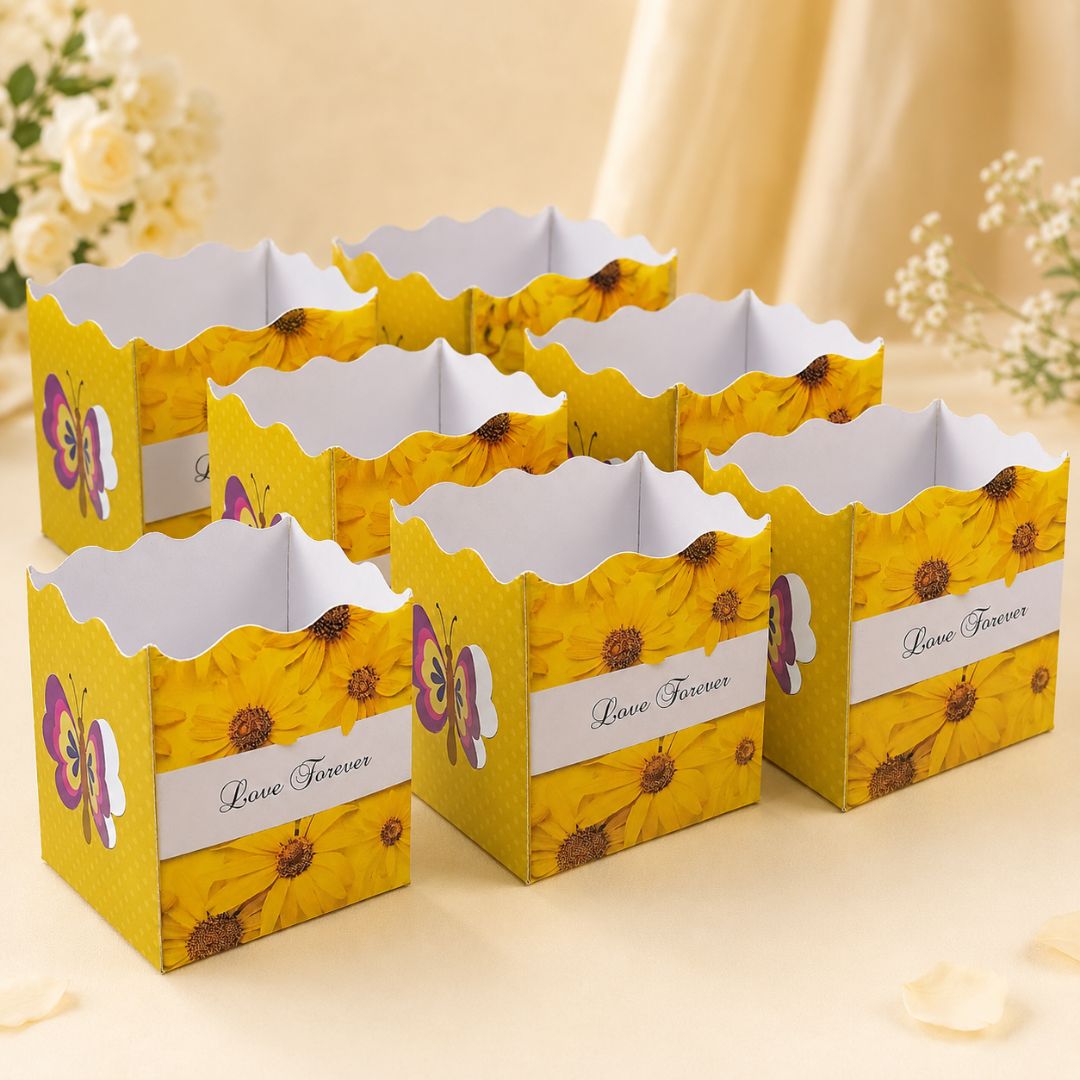 Pack of 8-Yellow Love Forever Open Gift Box