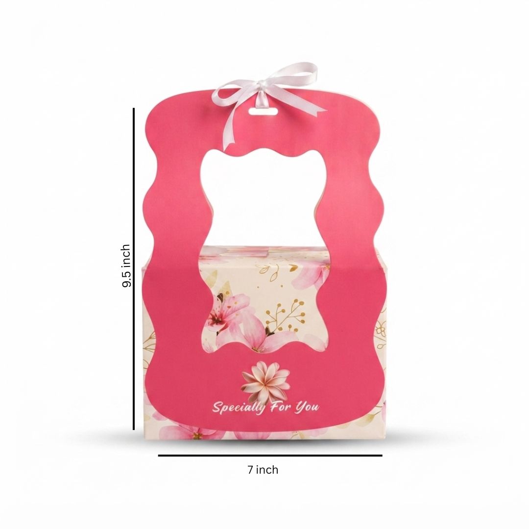 Pack of 8-Pink Window Floral Gift Box