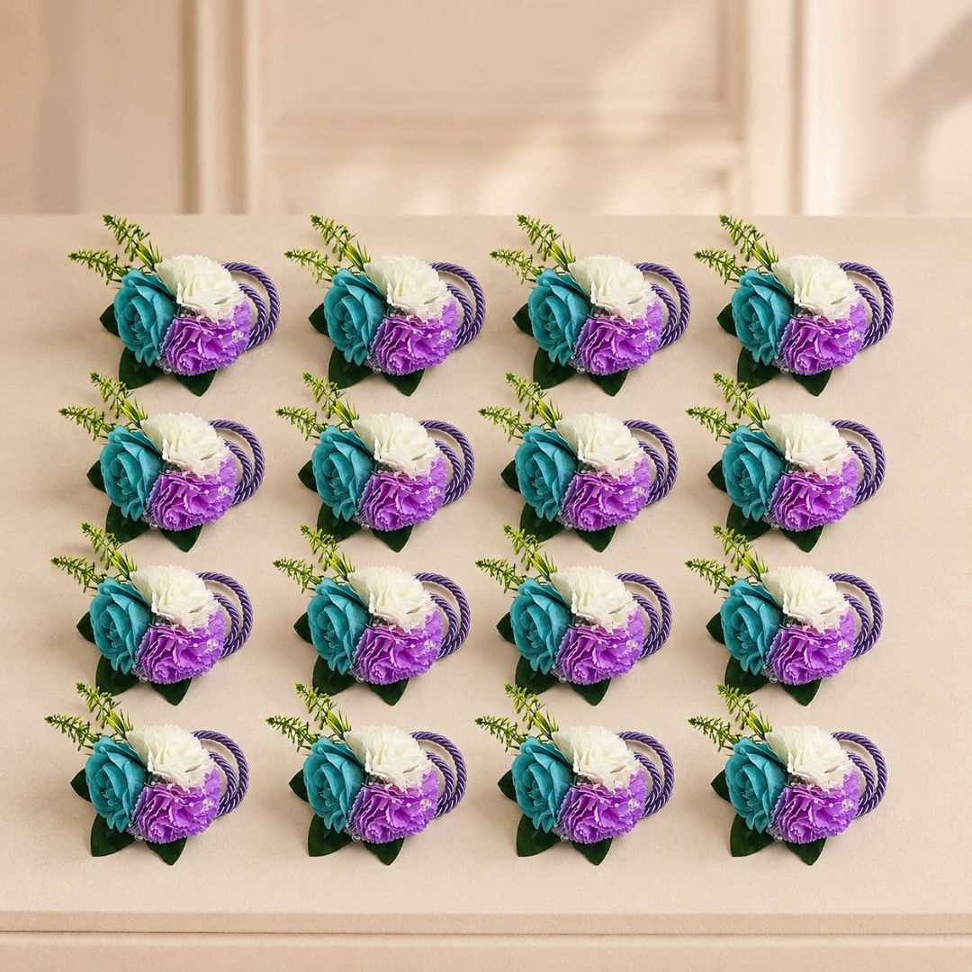 Set of 5 Multicolor Floral Decorative Accessories for Hamper & Trousseau Packing