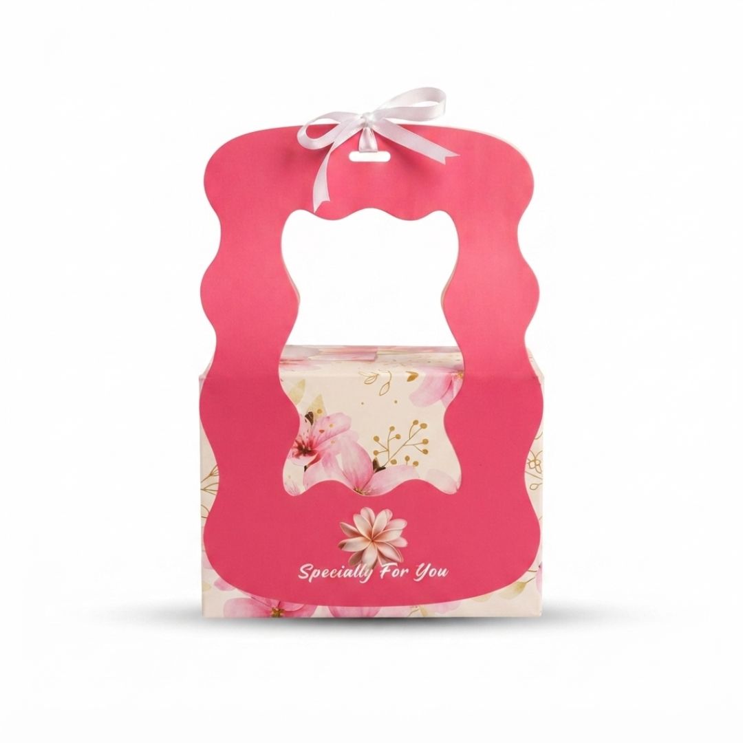 Pack of 8-Pink Window Floral Gift Box