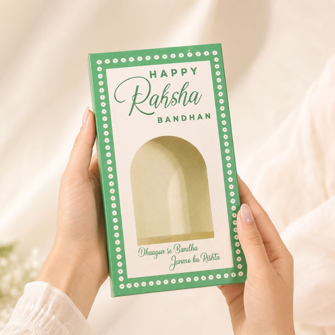 Pack of 10-Green Happy Raksha Bandhan Bar Box