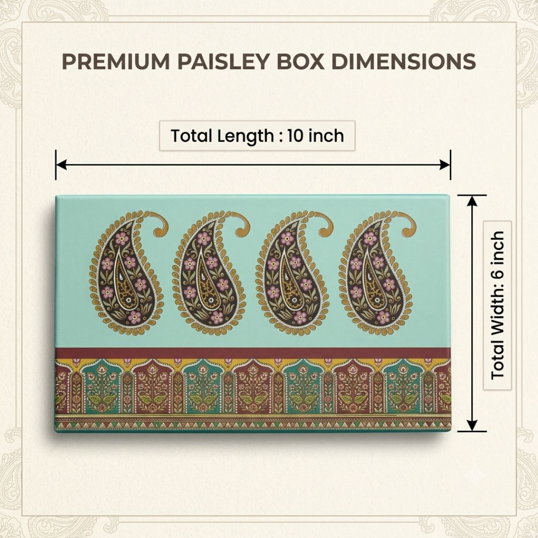 Pack of 5 - Pista Green Paisley Print Gift Box
