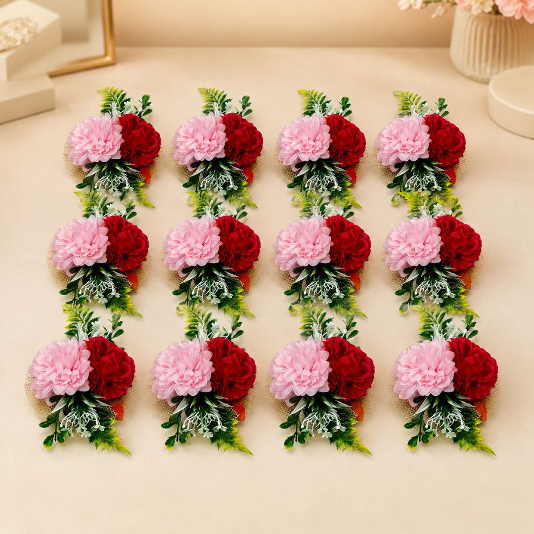 Pink & Red Floral Decoration Accessory for Hamper Packing
