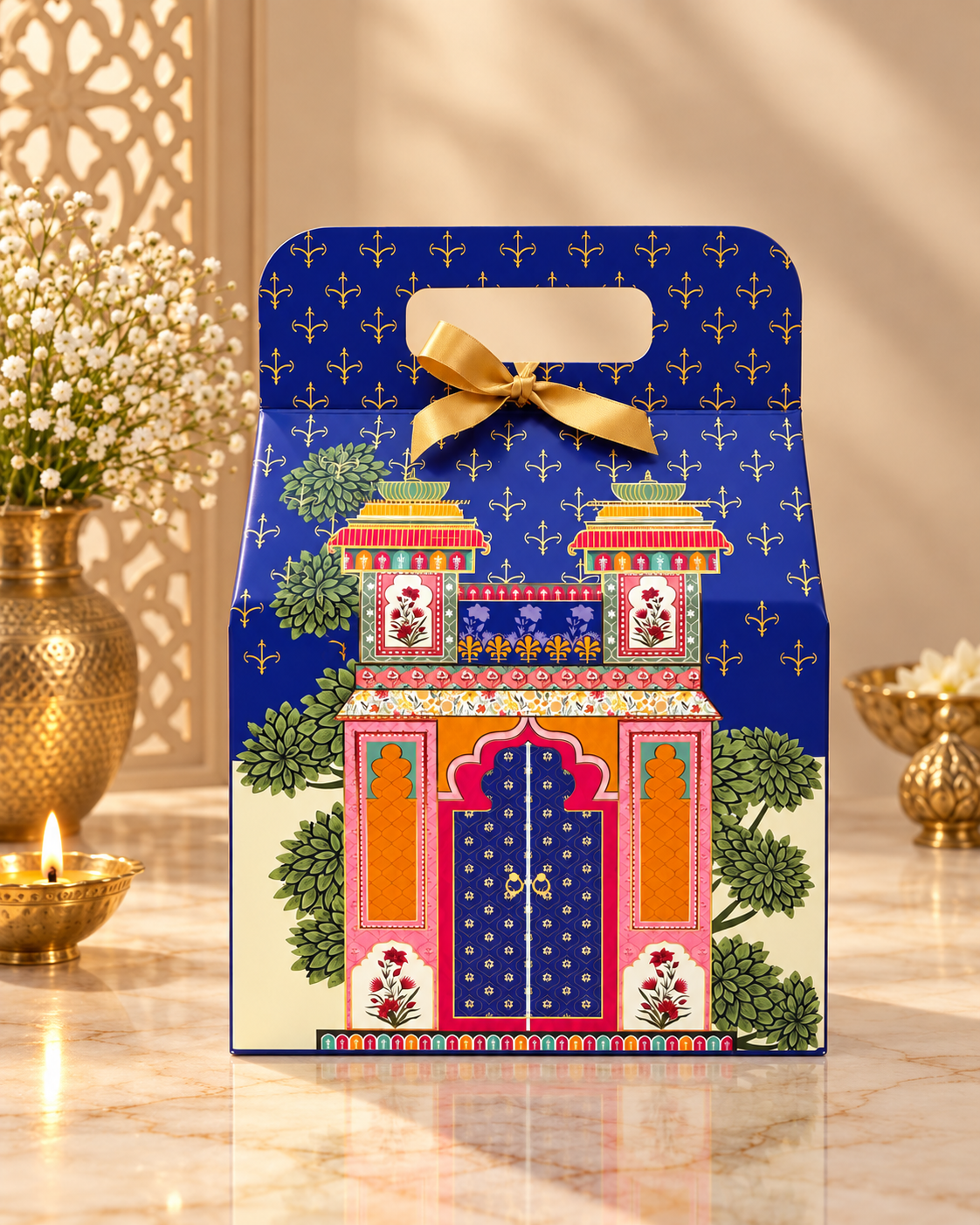 Closed Royal Palace arch-top hamper box big size with premium heritage-inspired design