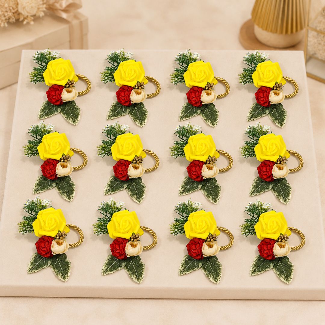 Yellow Rose Floral Decoration Accessory for Hamper Packing