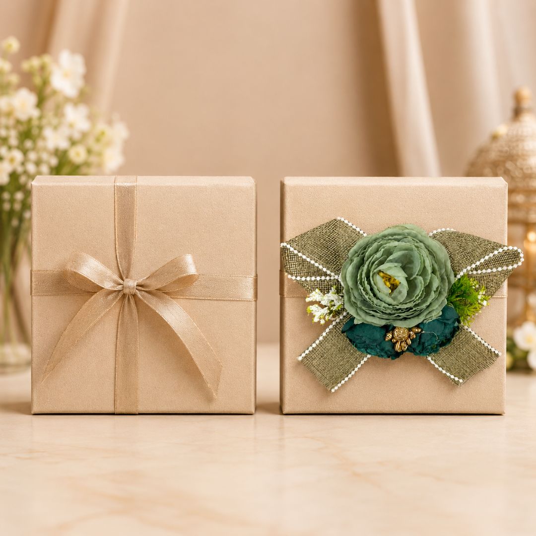 Olive Green Flower Bunch with Bow for Hamper Decoration – Pack of 5 - Adscraft.in