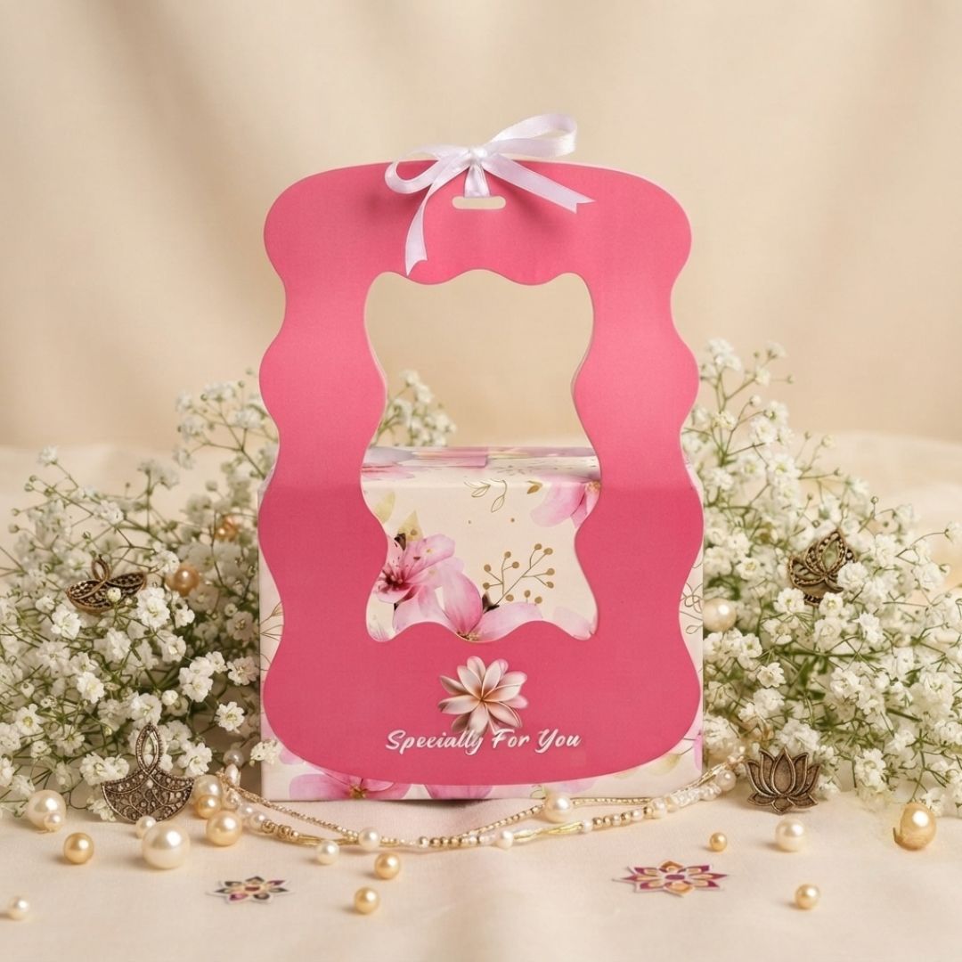 Pack of 8-Pink Window Floral Gift Box