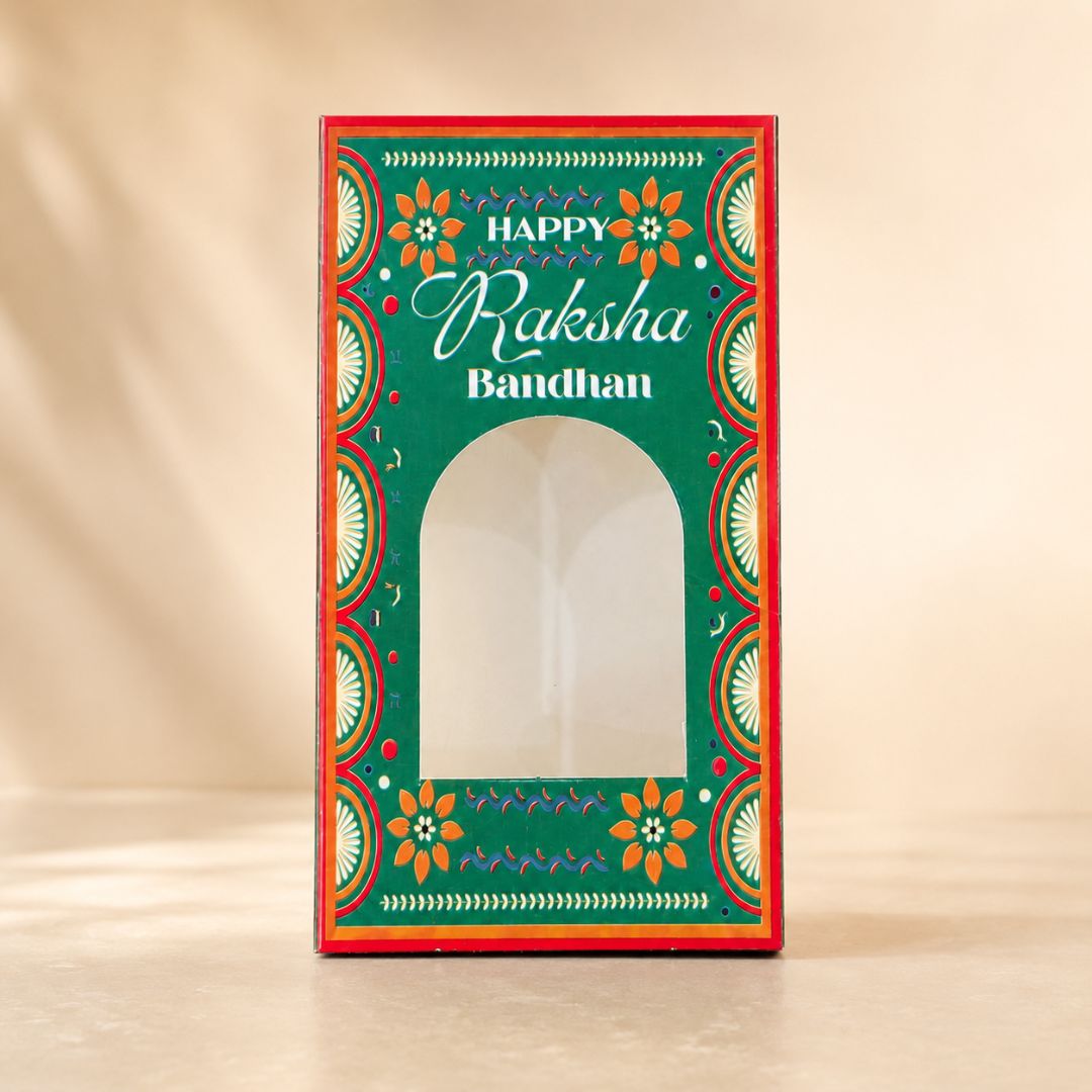 Set of 10| Premium Green Rakhi Hamper Window Box – Raksha Bandhan Gift Box