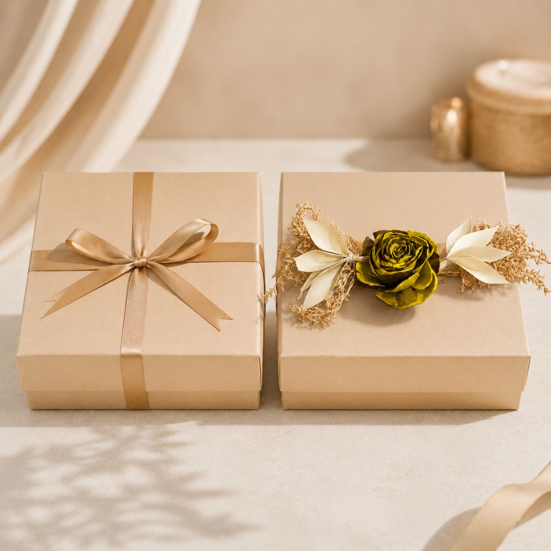 Set of 5 Olive Green Rose Decorative Accessories for Hamper & Trousseau Packing