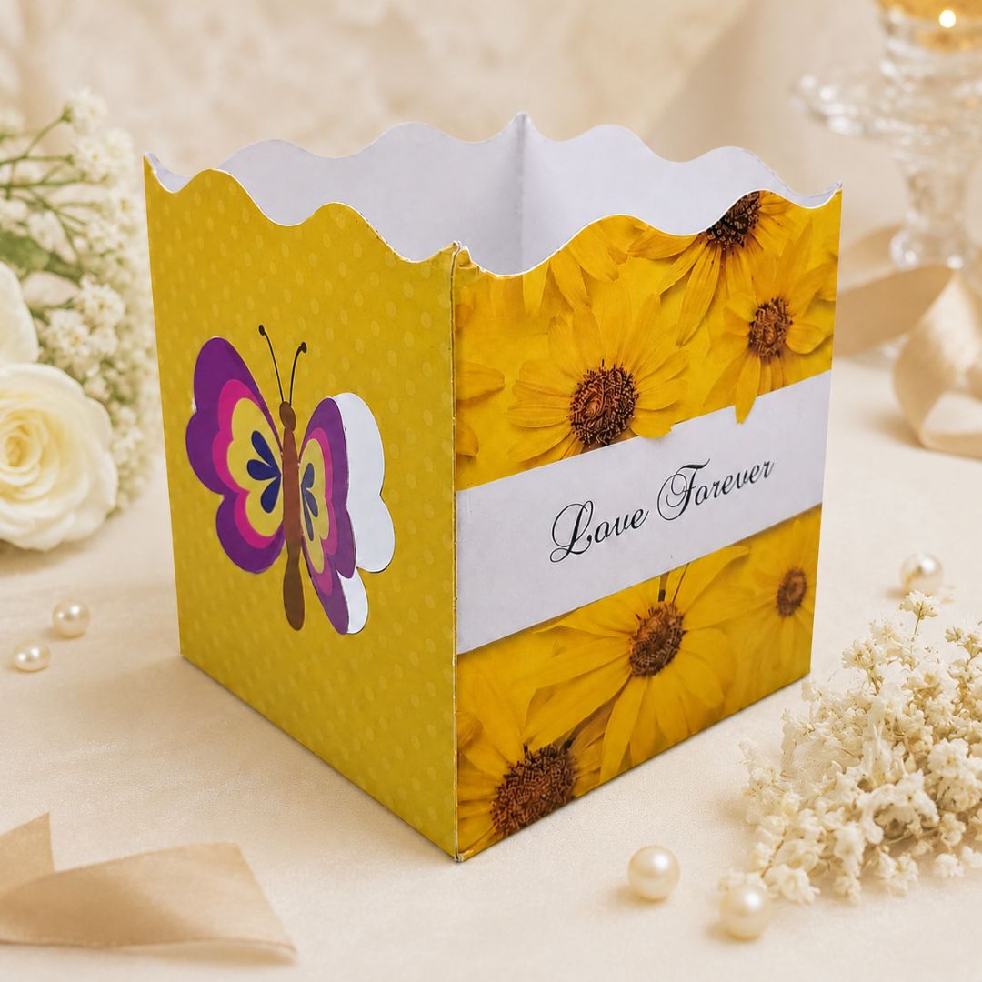 Pack of 8-Yellow Love Forever Open Gift Box