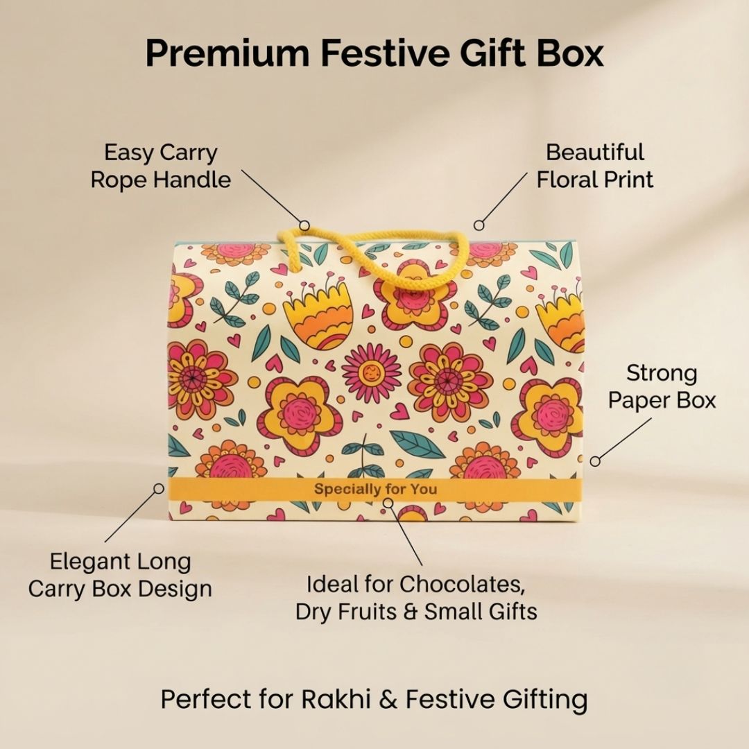Pack of 8 Floral Rope Handle Gift Box