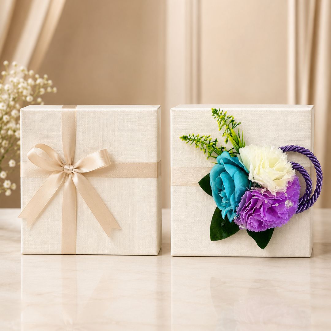 Set of 5 Multicolor Floral Decorative Accessories for Hamper & Trousseau Packing