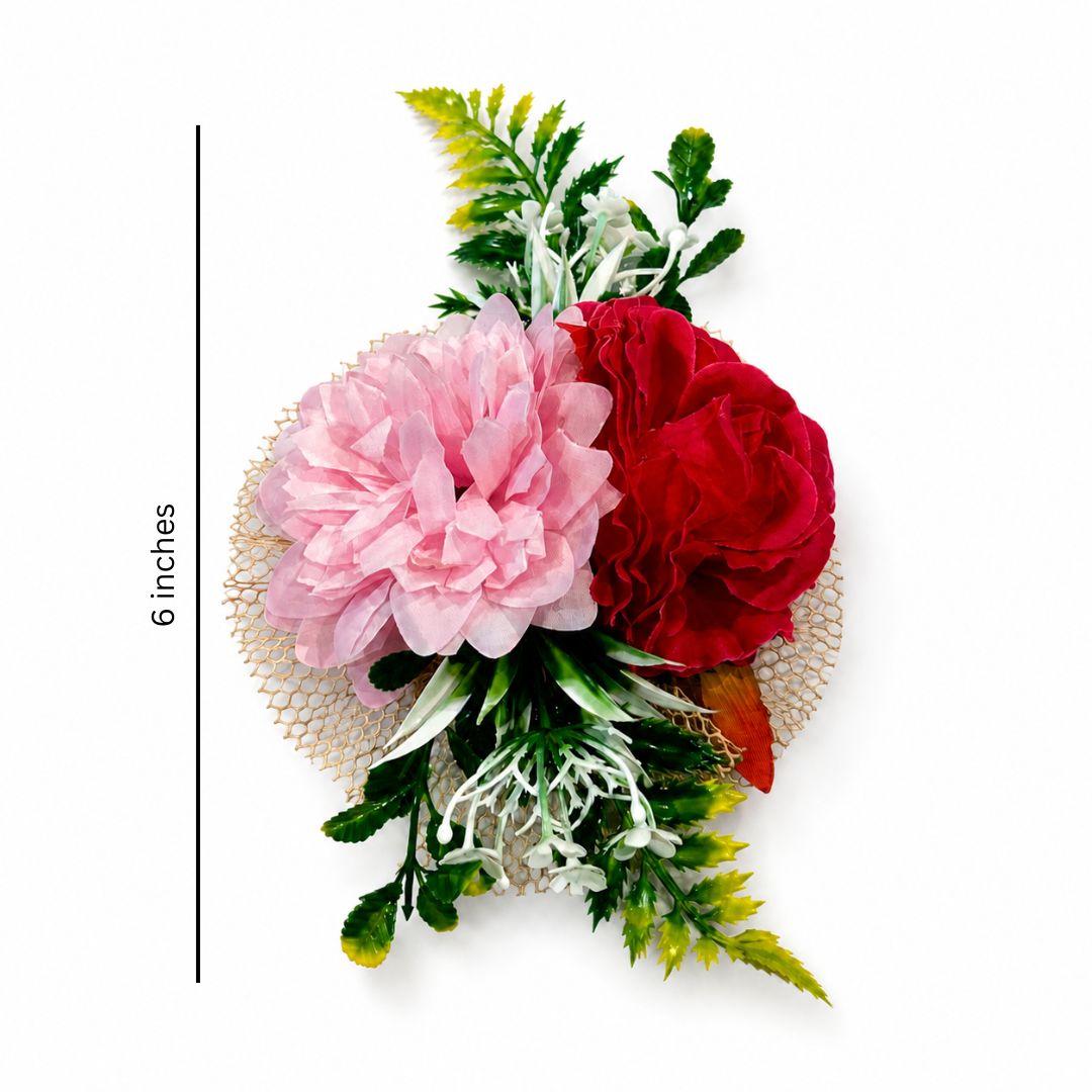 Pink & Red Floral Decoration Accessory for Hamper Packing