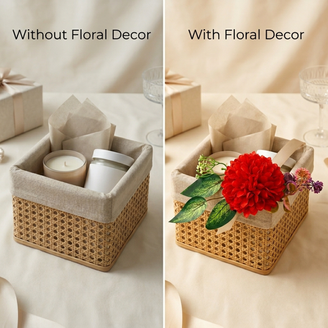 Pack of 5 Red Floral Decoration Accessories for Hamper Packing