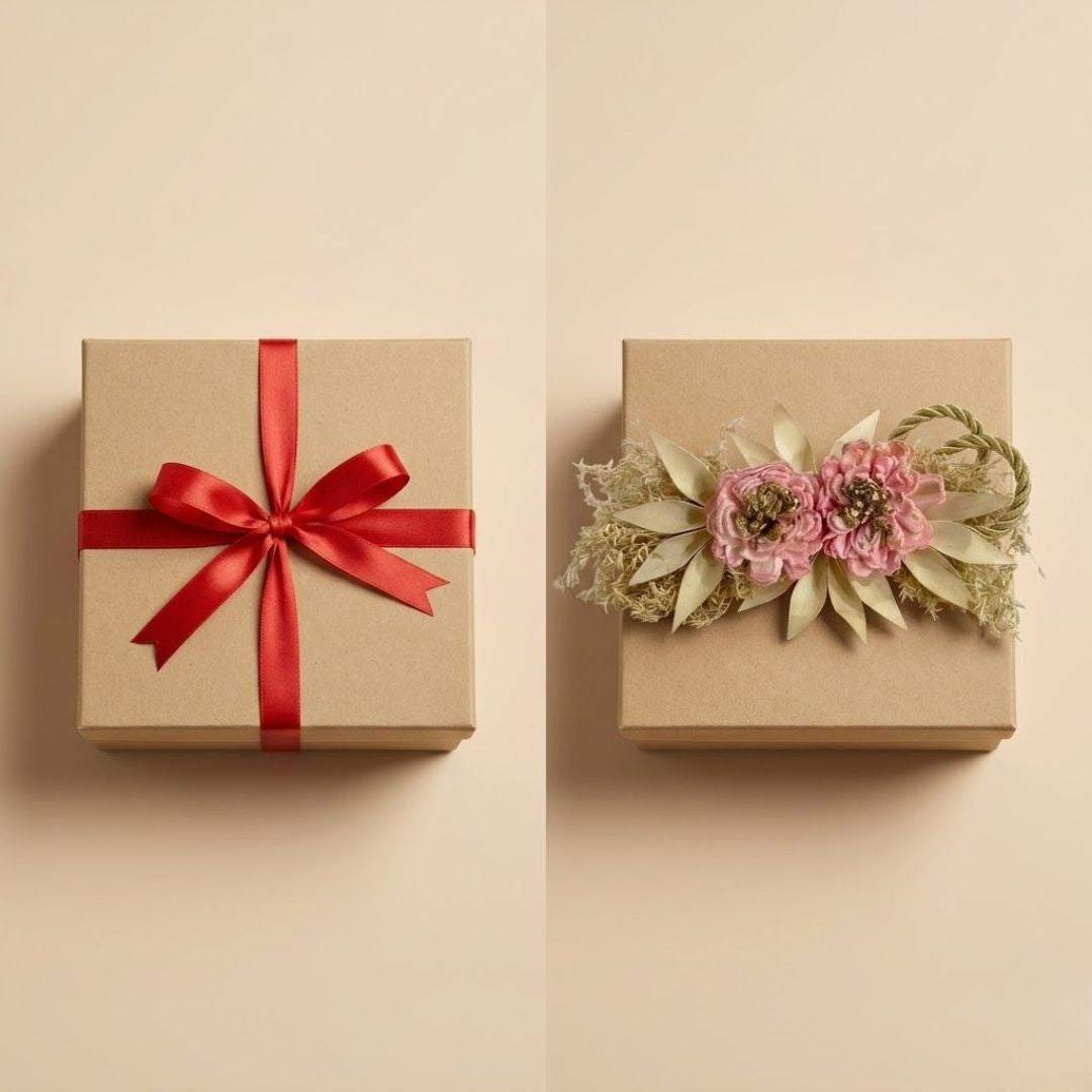 Set of 5 Pink Floral Decorative Accessories for Hamper & Trousseau Packing