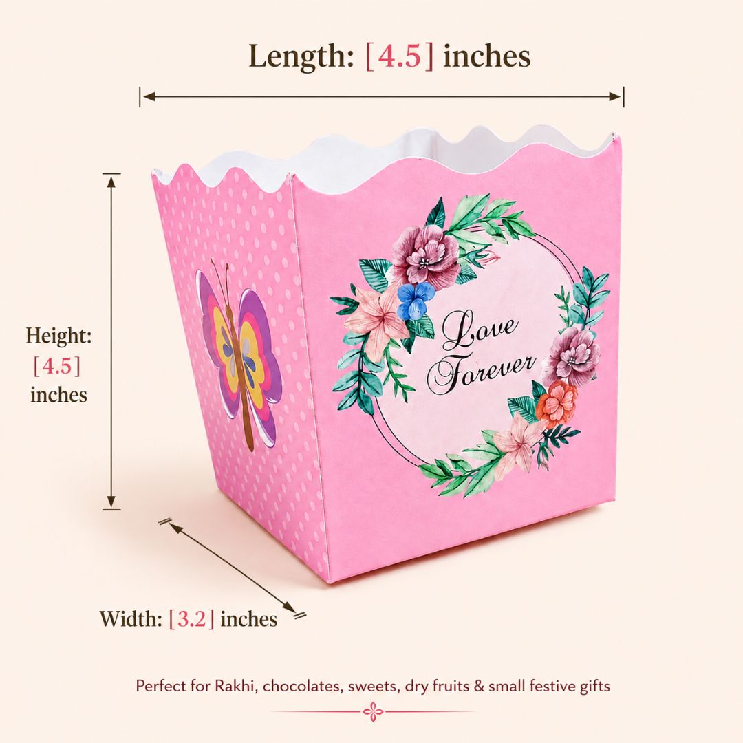 Pack of 8-Pink Love Forever Floral Open Gift Box