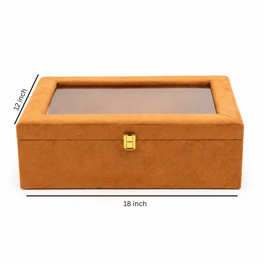 Mustard Transparent Lid Gift Box with Golden Latch