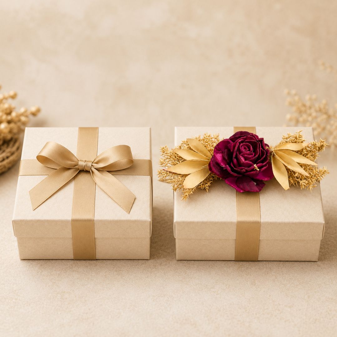 Set of 5 Maroon Rose Decorative Accessories for Hamper & Trousseau Packing