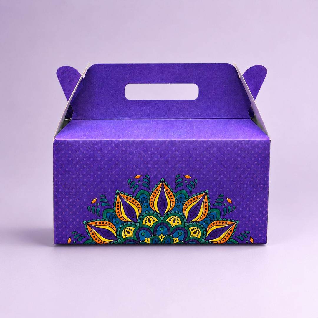Pack of 8- Purple Mandala Festive Gift Box