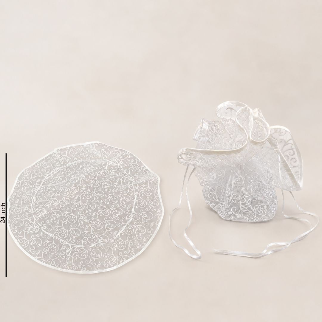 White Organza Potli Gift Bag Pack of 5