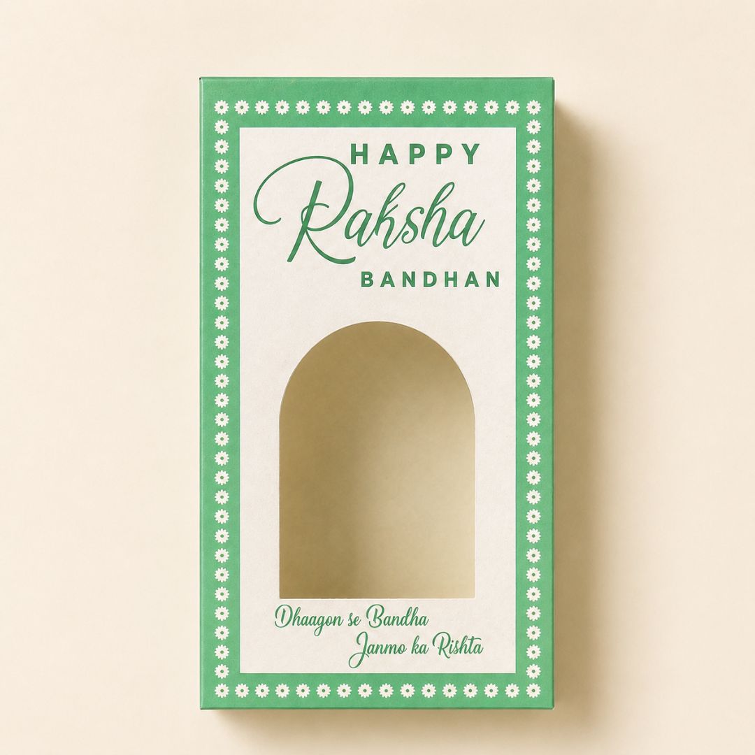 Pack of 10-Green Happy Raksha Bandhan Bar Box