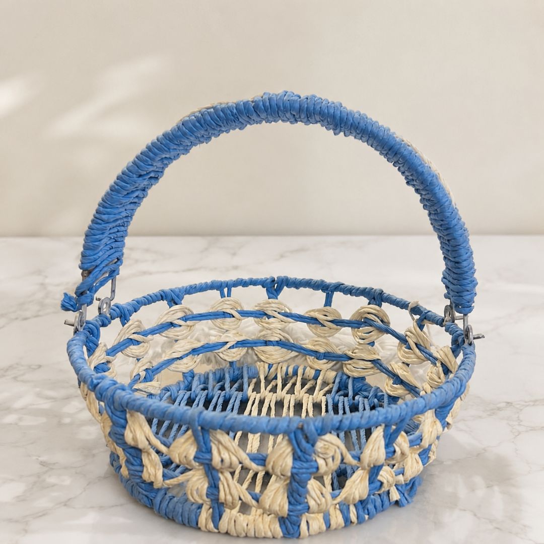 Set of 3 -Blue Ivory Handcrafted Gifting Basket Set