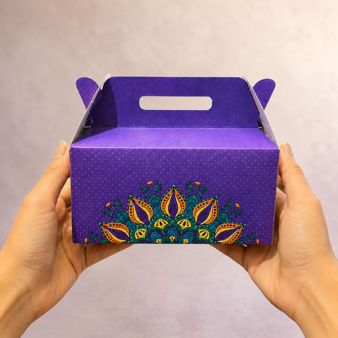 Pack of 8- Purple Mandala Festive Gift Box