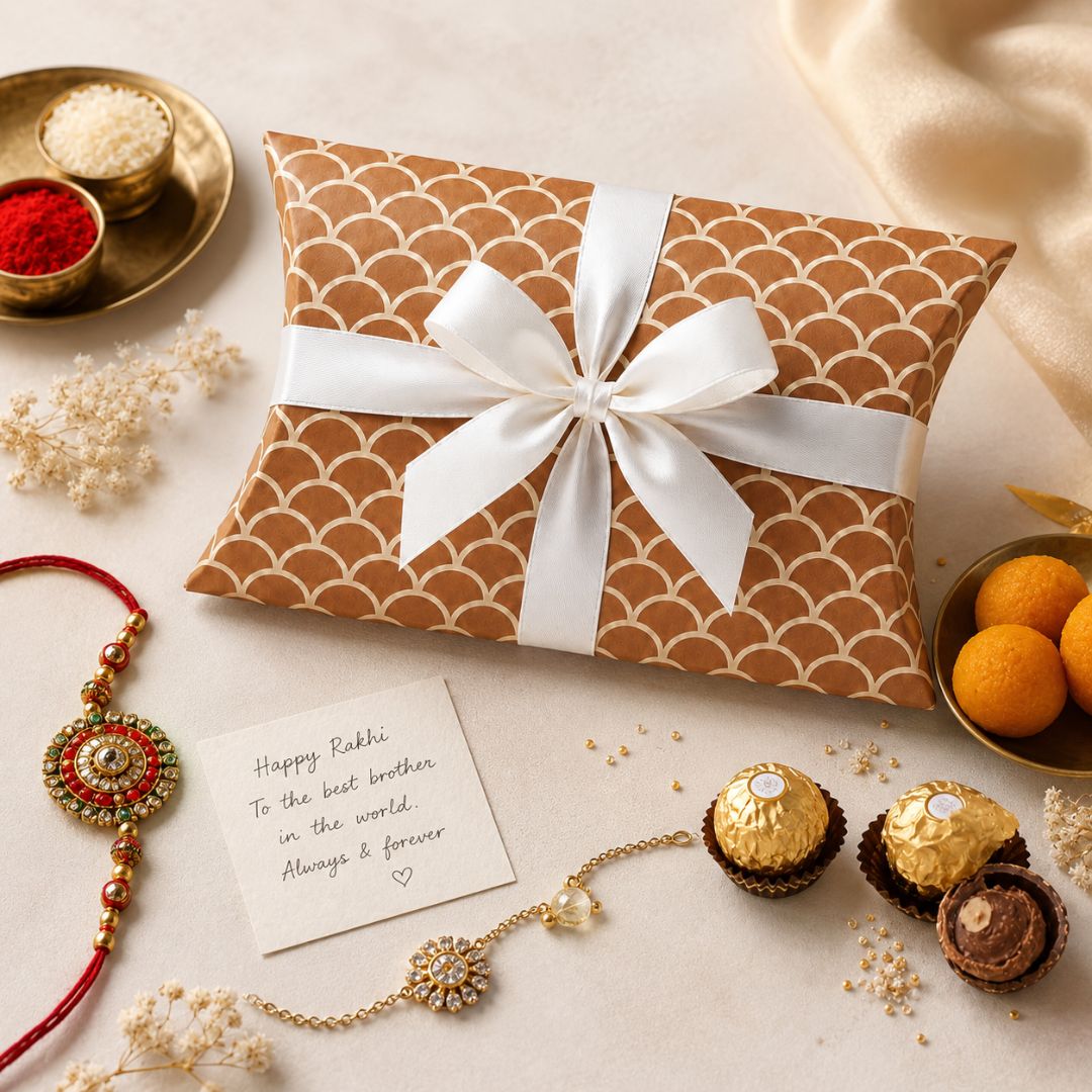 Pack of 24-Brown Scallop Pattern Pillow Gift Box with White Ribbon