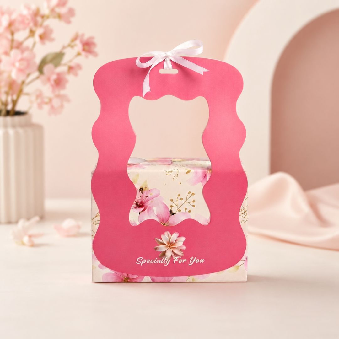 Pack of 8-Pink Window Floral Gift Box