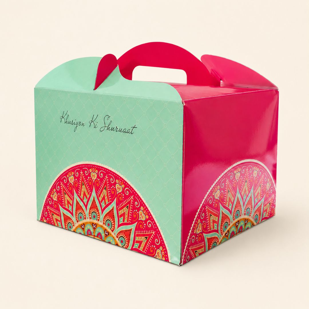 Pack of 8- Mint Pink Mandala Festive Gift Box