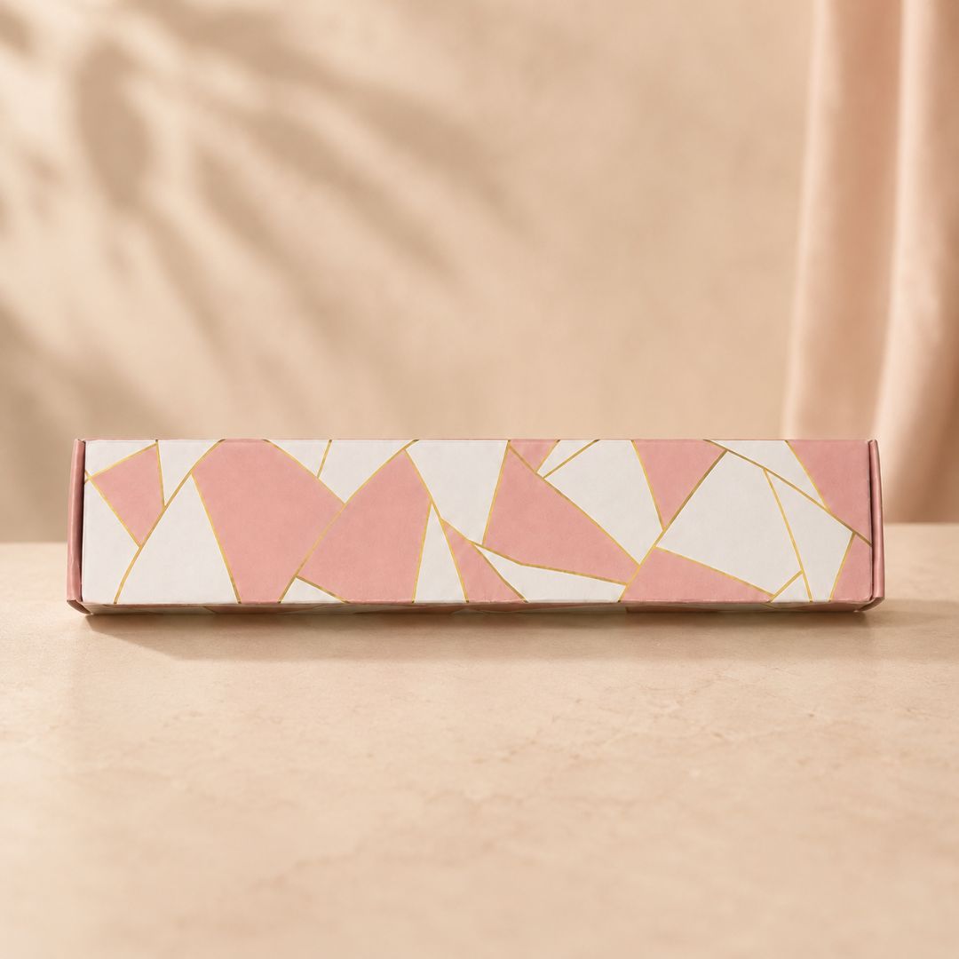 Pack of 8-Pink Geometric Slim Gift Box