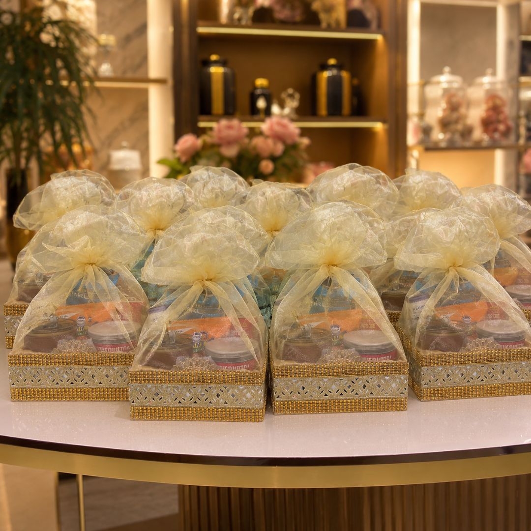 Cream & Gold Potli Basket Set of 3 – 8x8 Inches - Adscraft.in