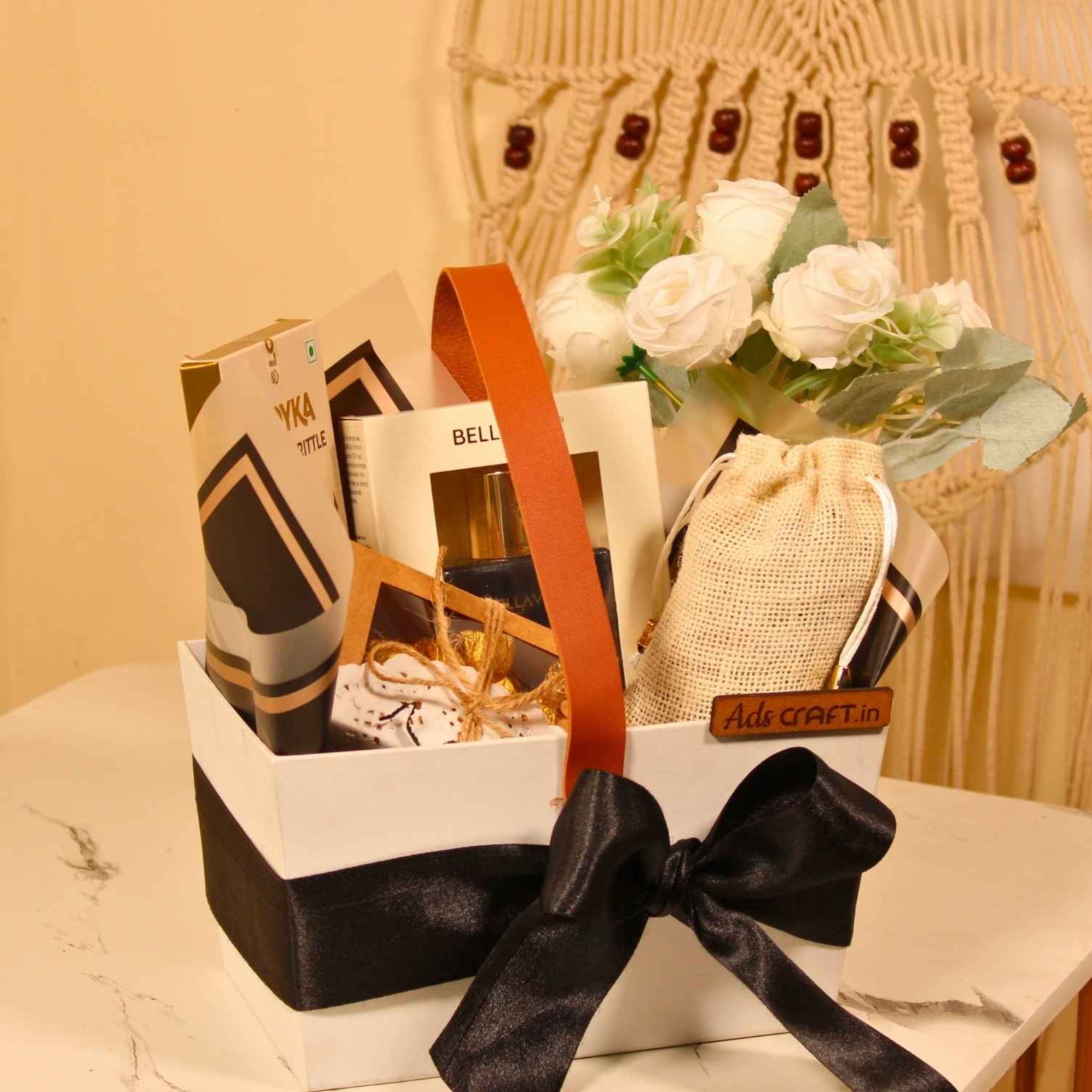 Rakhi Royale – White Elegance Hamper for Brothers