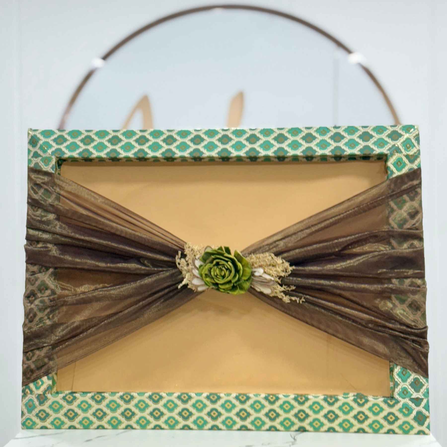 Elegant Ready-to-Use Wedding Trousseau Tray with dried Green Floral decoration