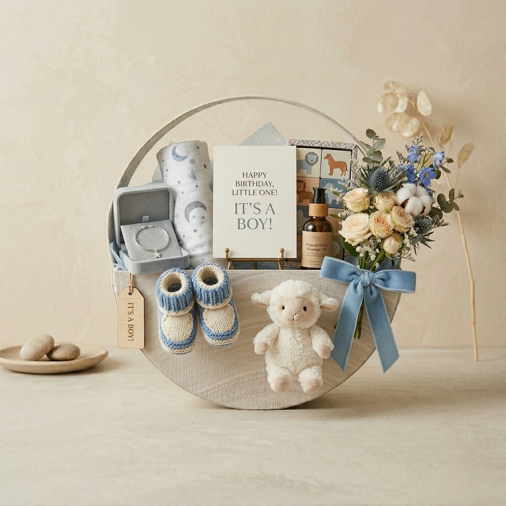 (Set of 3)Premium Half-Moon Handle Gift Basket – Elegant Trousseau & Wedding Hamper Basket (Off-White)