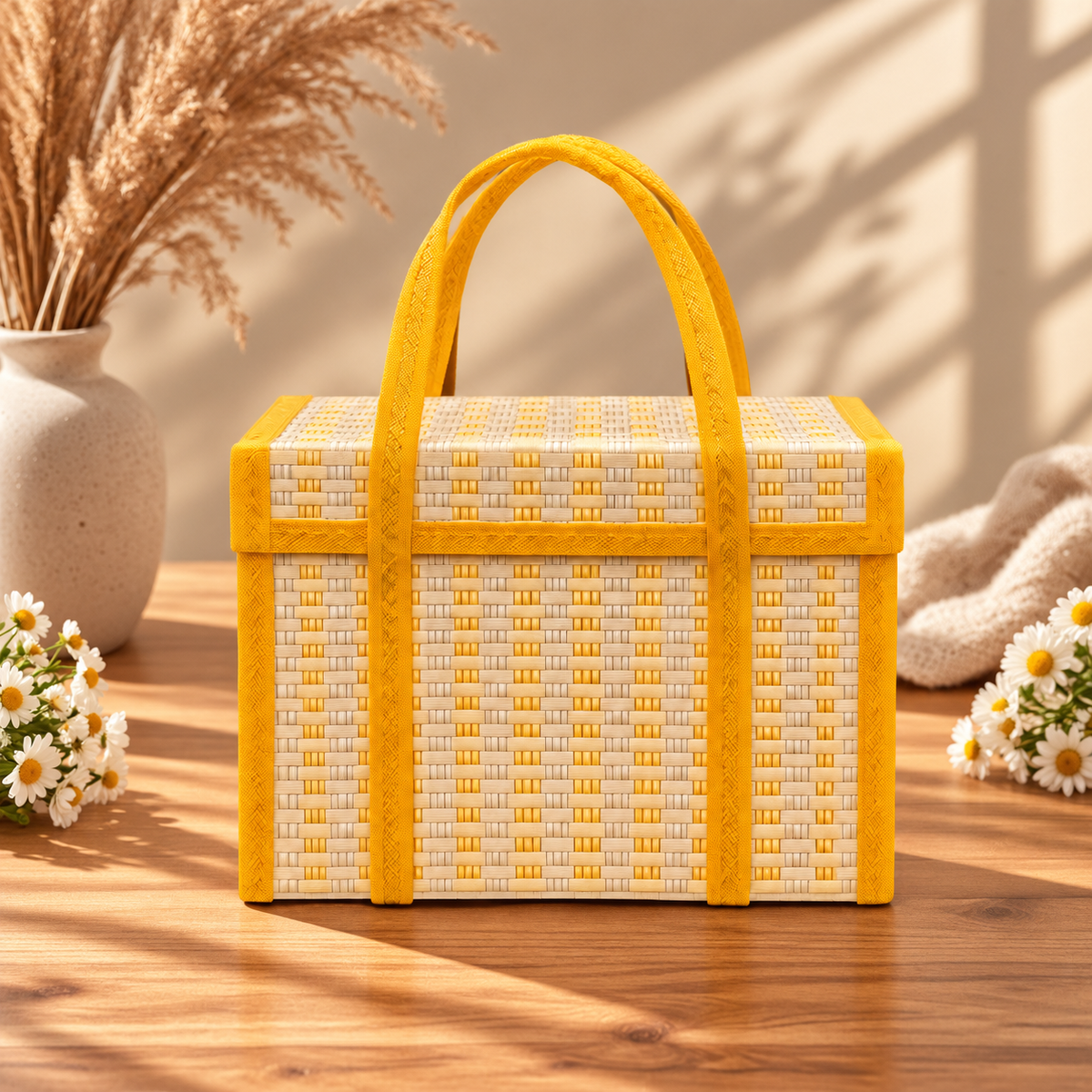Yellow Thambulam hamper bag pack of 3 for haldi, wedding trousseau, return gifts and festive gifting