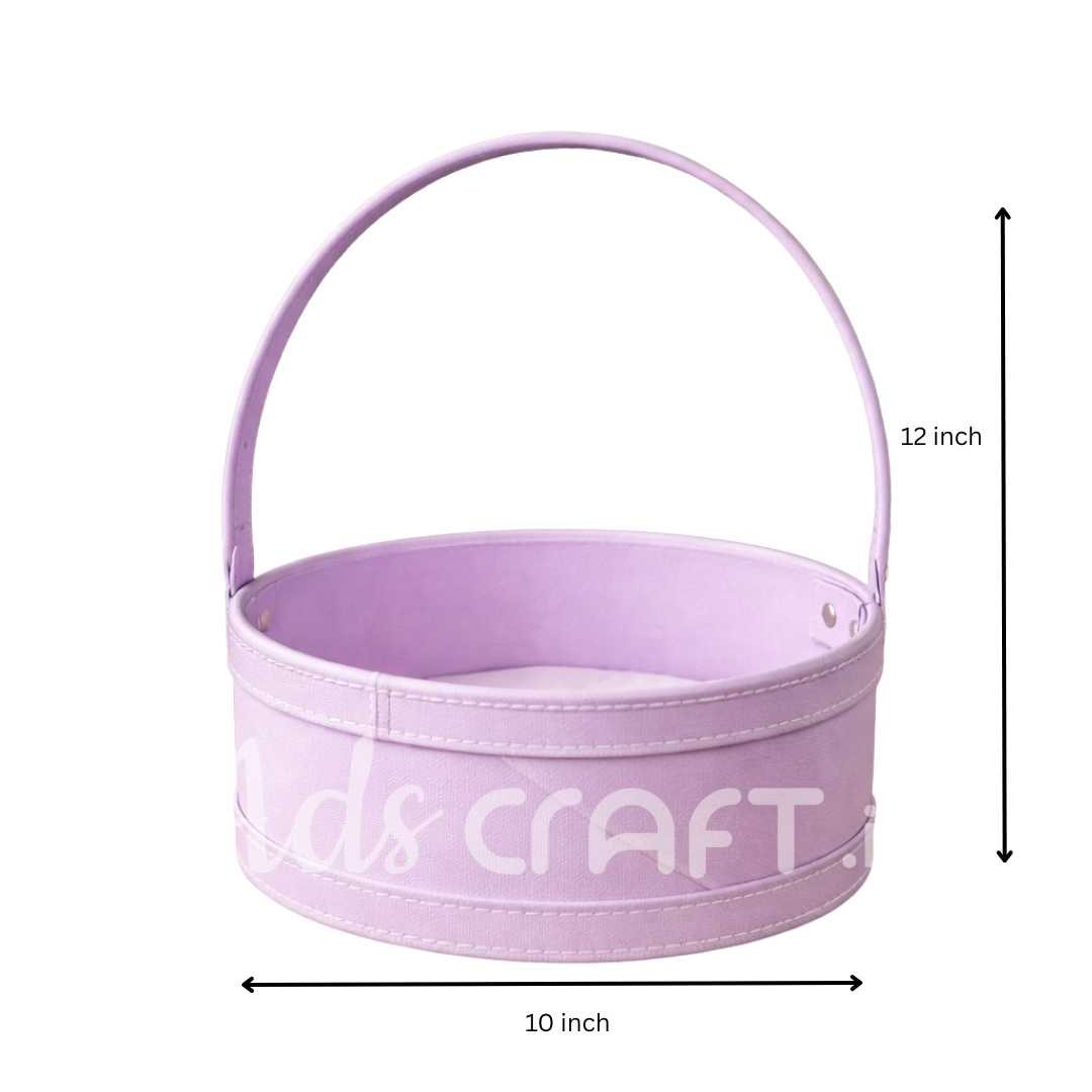 Purple hamper basket with handle 10x12 inch size decorative gift hamper basket for trousseau packing and hamper making