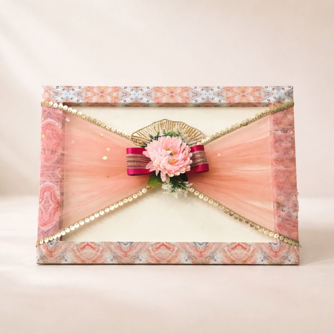 Pack of 3 Premium Decorative Gift Trays for Wedding Trousseau & Return Gift Packing