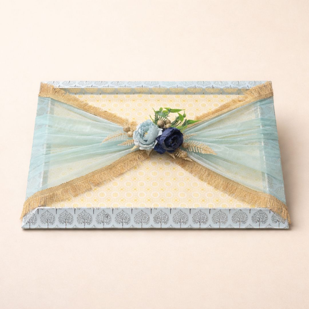 Pack of 3 Luxury Decorative Gift Trays for Wedding Trousseau & Return Gift Packing