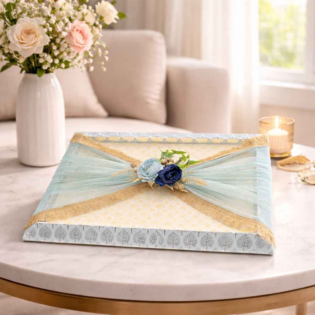 (Set of 3) Luxury Decorative Gift Trays for Wedding Trousseau & Return Gift Packing